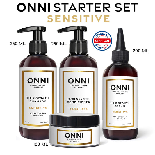 ONNI Sensitive Starter Set for fine hair and sensitive scalp, ideal for gentle care and strength.