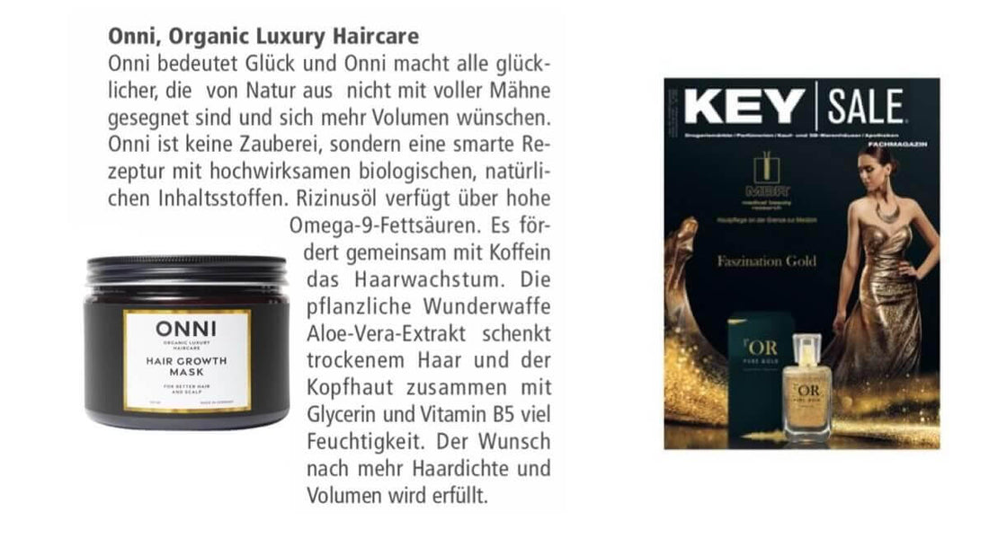 ONNI in der Presse - KEY SALE: Onni, Organic Luxury Haircare - ONNI.de