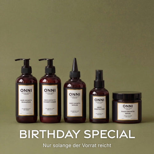 ONNI CLASSIC 5er Birthday Set: Shampoo, Conditioner, Serum, Heat Protector und Mask