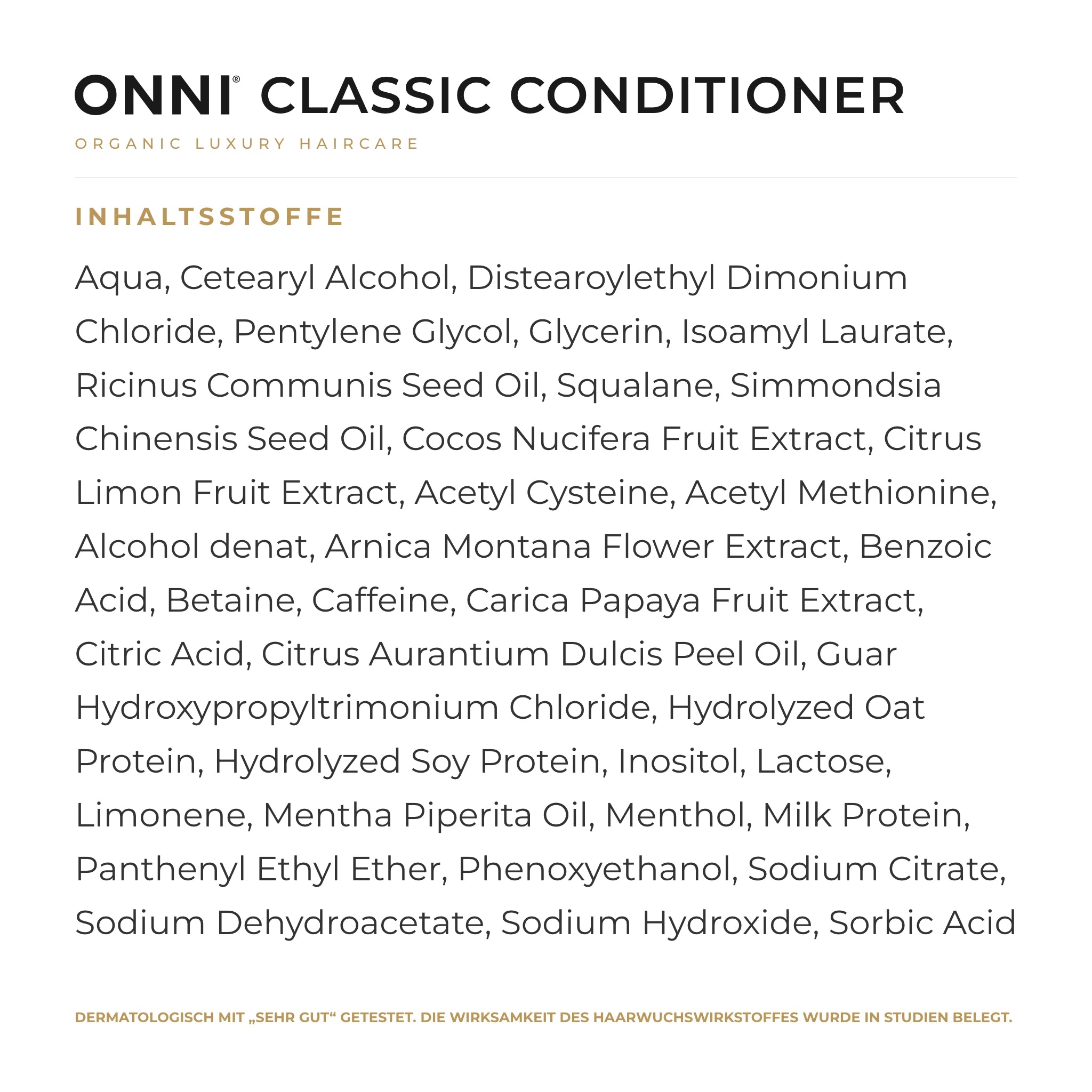 ONNI CLASSIC Conditioner Inhaltsstoffe – vollständige INCI-Liste