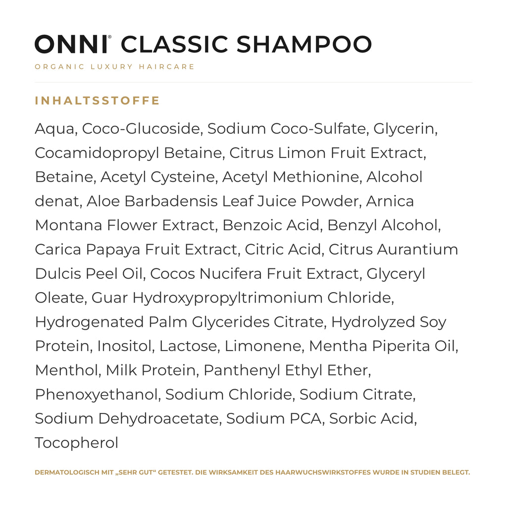 ONNI CLASSIC Shampoo Inhaltsstoffe – vollständige INCI-Liste