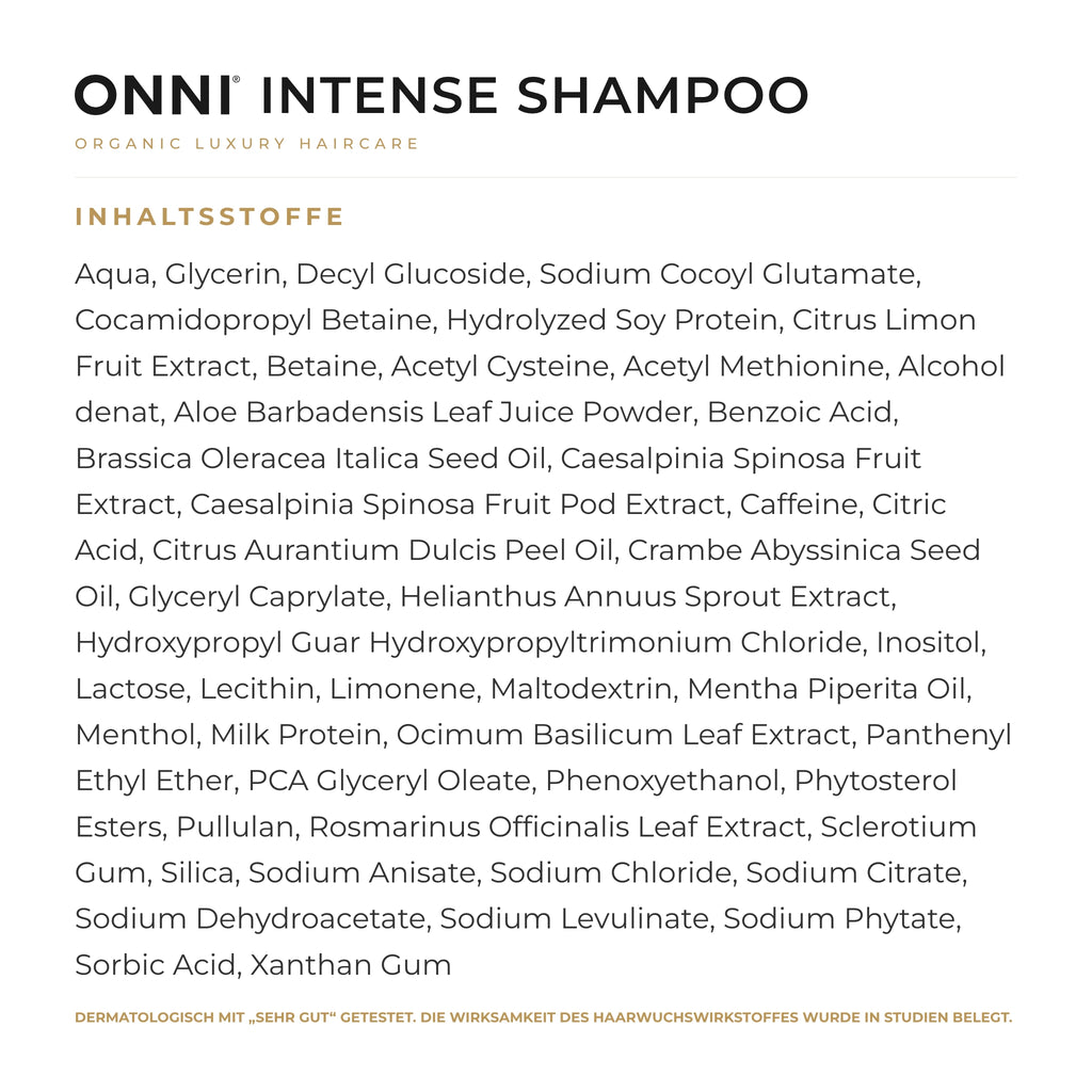 ONNI INTENSE Shampoo Inhaltsstoffe – vollständige INCI-Liste