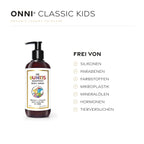 ONNI CLASSIC KIDS frei von Silikonen, Parabenen, Farbstoffen, Mikroplastik, Mineralölen, Hormonen und Tierversuchen