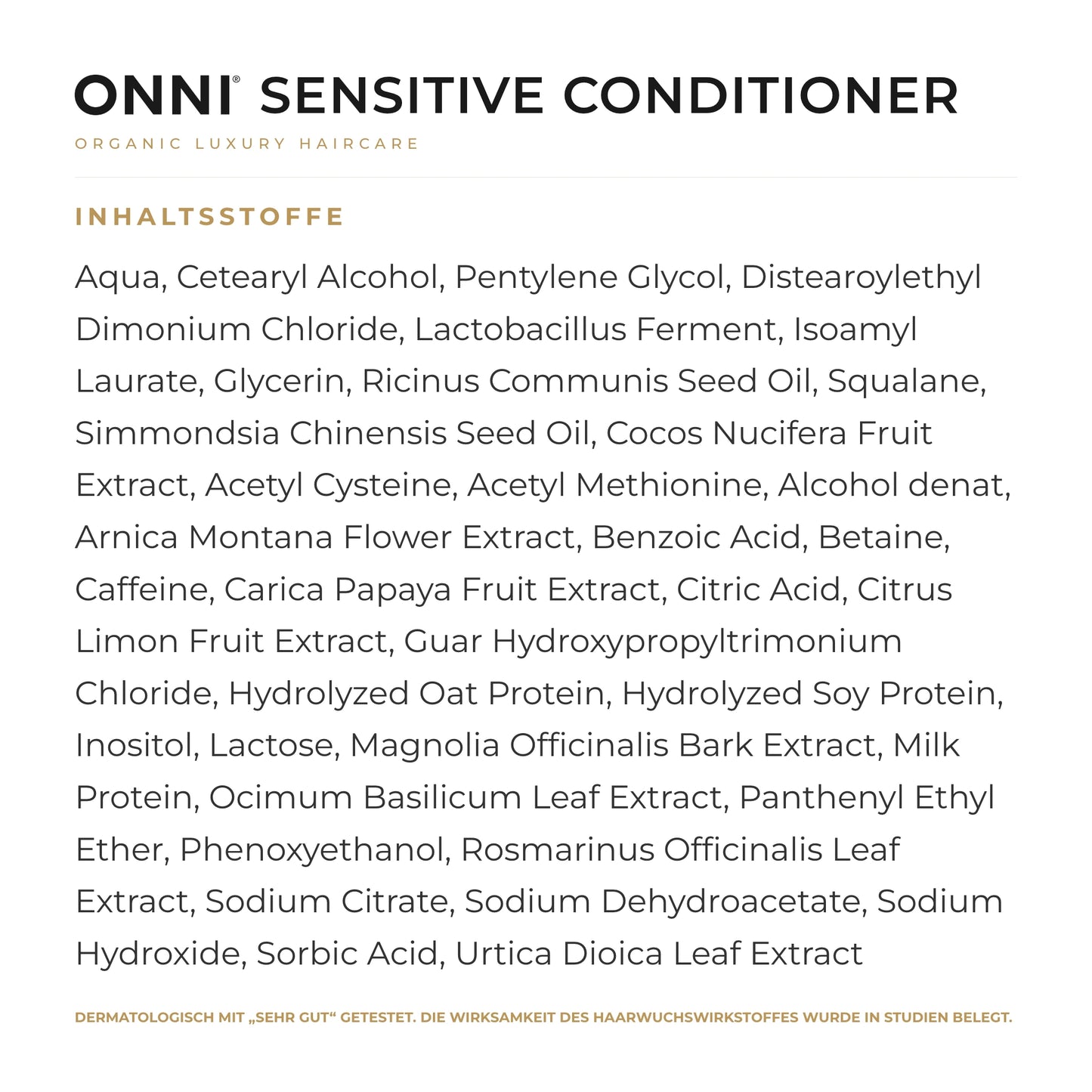 ONNI SENSITIVE Conditioner Inhaltsstoffe – vollständige INCI-Liste