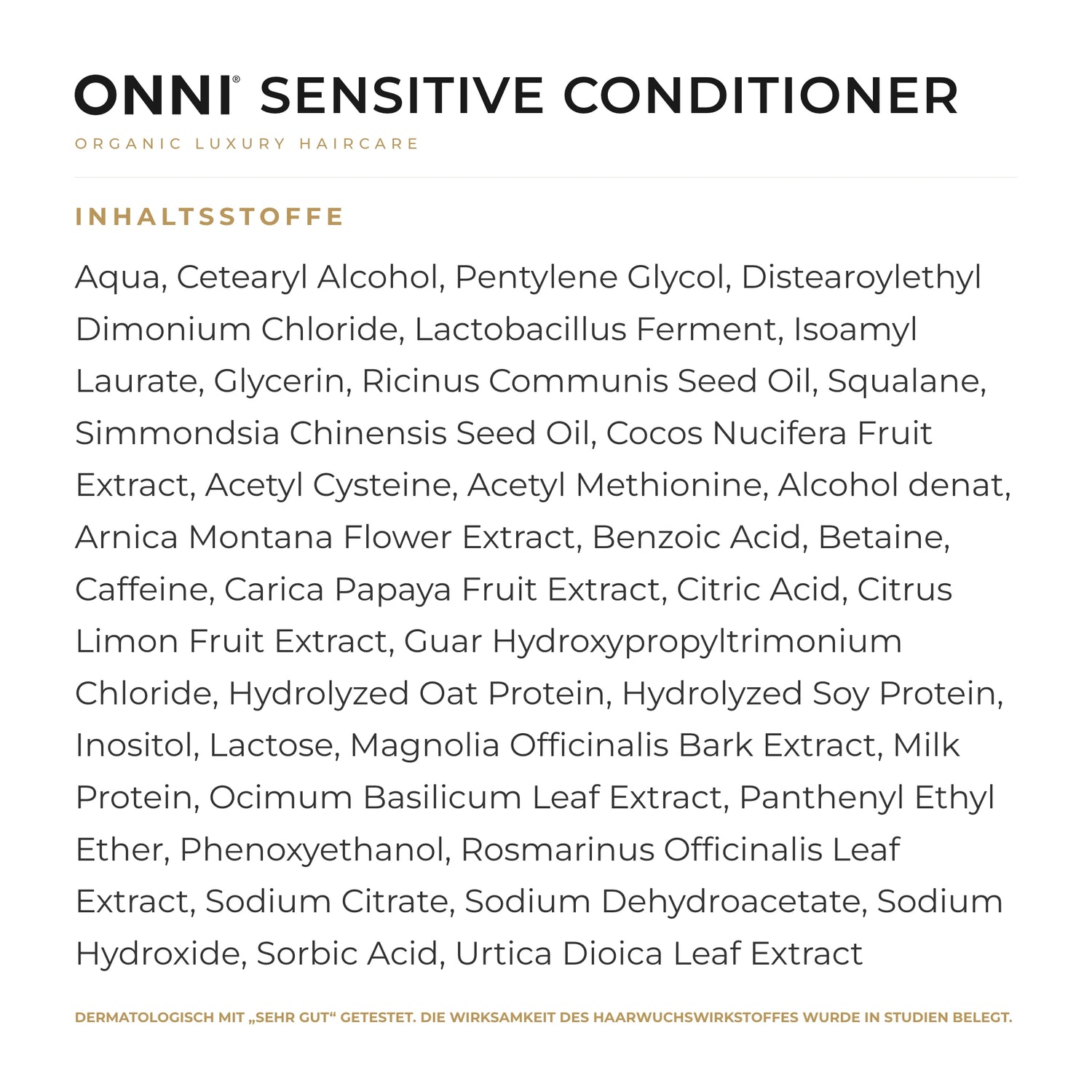 ONNI SENSITIVE Conditioner Inhaltsstoffe – vollständige INCI-Liste