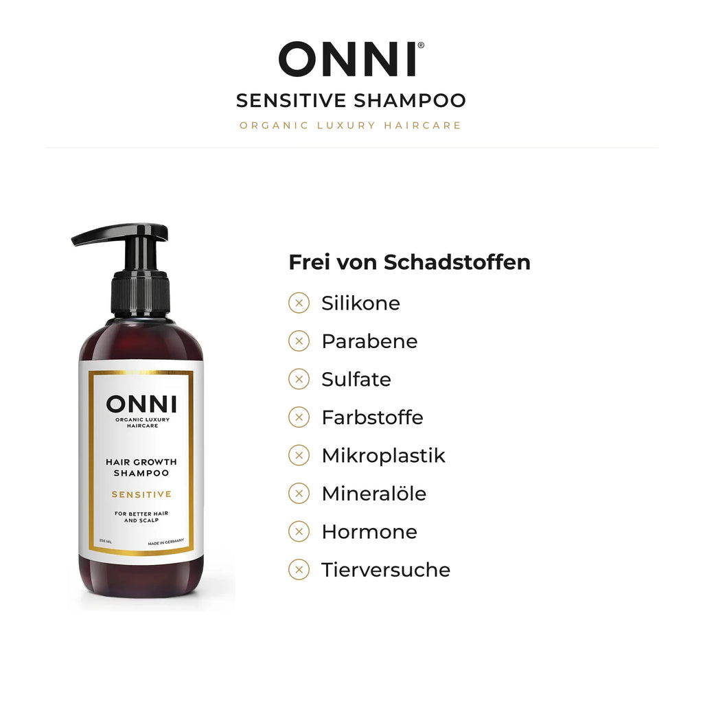 ONNI SENSITIVE Shampoo frei von Schadstoffen – ohne Silikone, Parabene, Sulfate