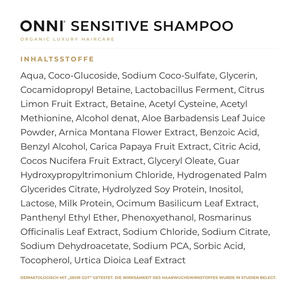 ONNI SENSITIVE Shampoo Inhaltsstoffe – vollständige INCI-Liste