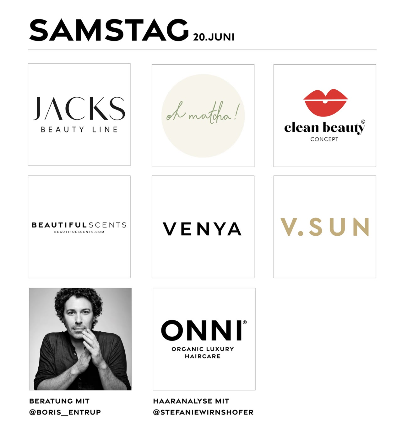 Samstag 20. Juni Tagesprogramm